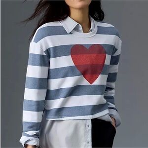 Sundry Cropped Heart Sweatshirt